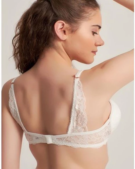 LE JARDİN 5040 CYBELE BRA SİLİKONLU TAŞLI SÜTYEN TAKIM  Ekru 85B