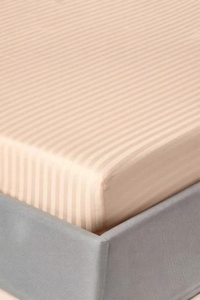 Alla Turca 100x200 Pamuk Saten Lastikli Çarşaf Seti Sütlü Kahve ürün görseli