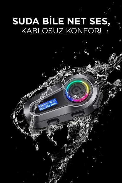Torima Q10 Siyah LCD Ekranlı Bluetooth Motosiklet Kulaklığı Intercom - 3