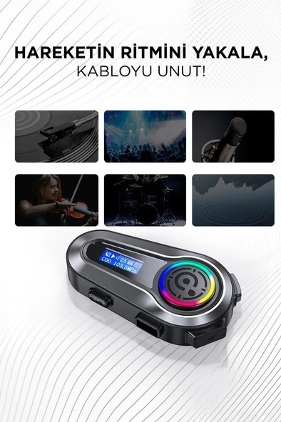 Torima Q10 Siyah LCD Ekranlı Bluetooth Motosiklet Kulaklığı Intercom - 2