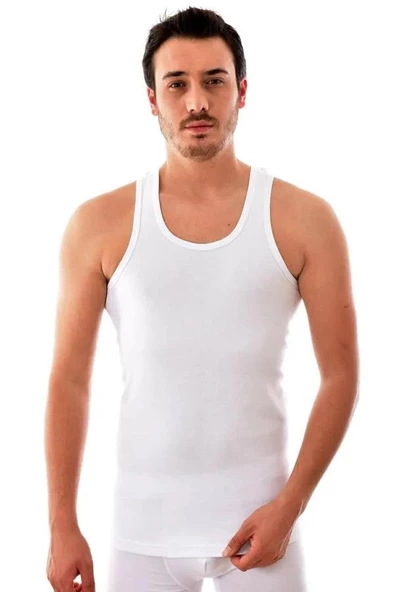 Tutku Erkek Spor Renkli Atlet 0118 - 6 Adet  Beyaz M - 2
