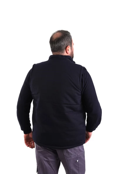 ESER - 7-7 Gabardin Polarlı Yelek - Kışlık - Lacivert - 2