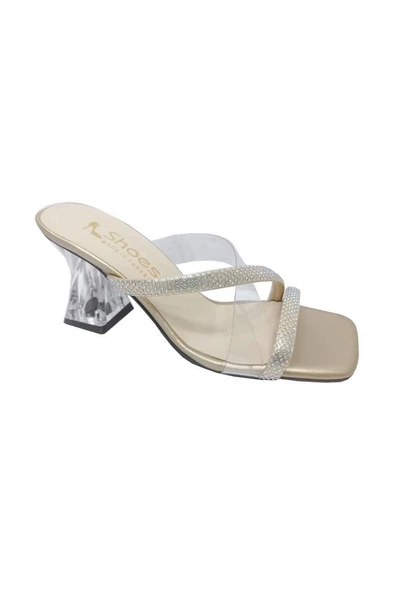 Shoes 103 Şeffaf  Uzun Topuklu Fashion Kadın Terlik