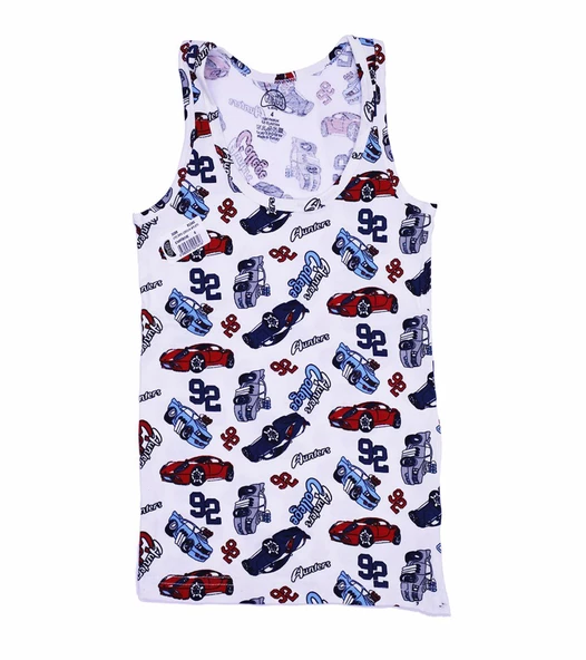 Gümüş Erkek Çocuk Likralı Desenli Atlet 3088 - 6 Adet  Karışık Renk 5 (9-10 YAŞ) ürün görseli