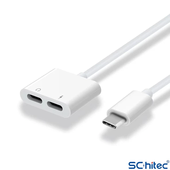 ScHitec 2in1 Type-C Kulaklık ve Şarj Dönüştürücü Hızlı Şarj Adaptör JH032 - 3