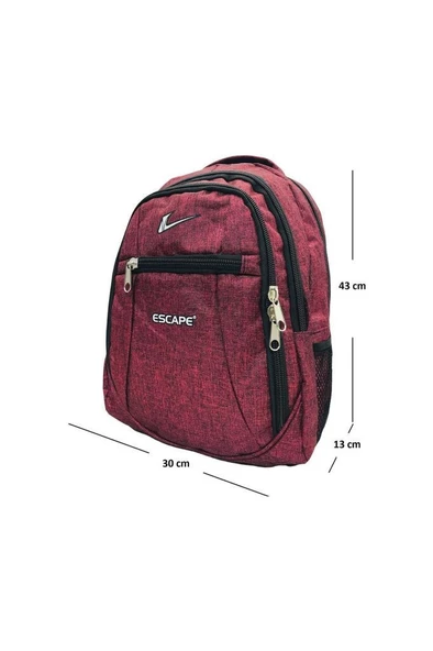 Escape 307-24  Laptop Bölmeli Çizgili Kumaş Sırt Çanta - 11