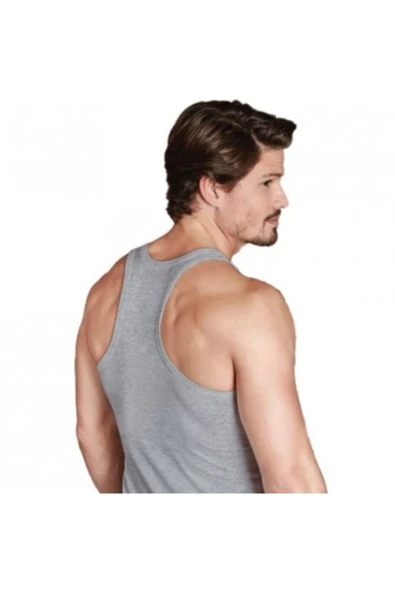 Berrak Erkek Likralı Süprem Rambo Atlet 3'Lü Paket -1029   M Gri - Resim 4