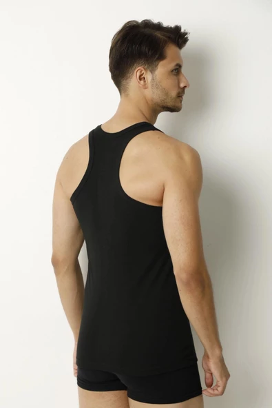 Saran Erkek  %100 Pamuk Rambo Sporcu Atlet 3010 - 6 Adet  XL Siyah