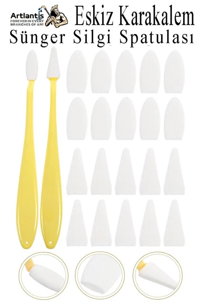 Sünger Silgi Spatulası 1 Paket Eskiz Karakalem Karıştırıcı Sünger Silici Spatula Eskiz Sileceği