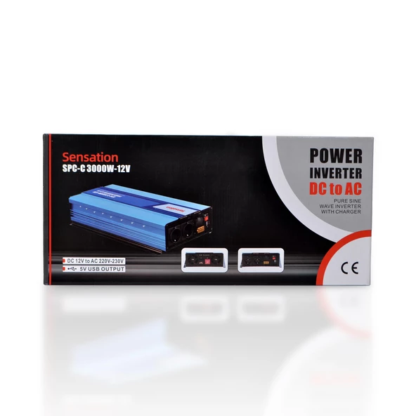 Sensation 3000W Watt 3Kw Tam Sinüs Şarjlı (20A) İnvertör 12V / 
220V Çevirici İnverter - 7