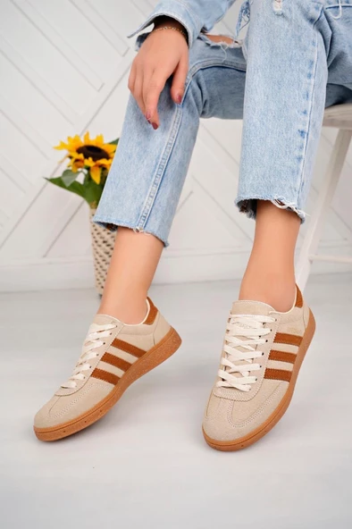 Adidas spezial bej kahve bayan sneaker - 3