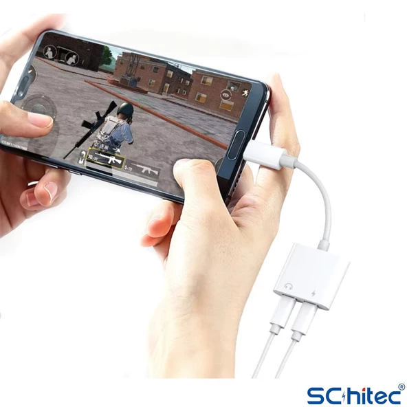 ScHitec 2in1 Type-C Kulaklık ve Şarj Dönüştürücü Hızlı Şarj Adaptör JH032 - 5