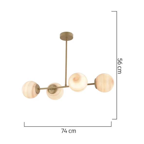 Apliqa ERDA 4LÜ ESKİTME AVİZE Modern Mutfak Yemek Masası Üstü Yatak odası Salon Avize - Resim 5