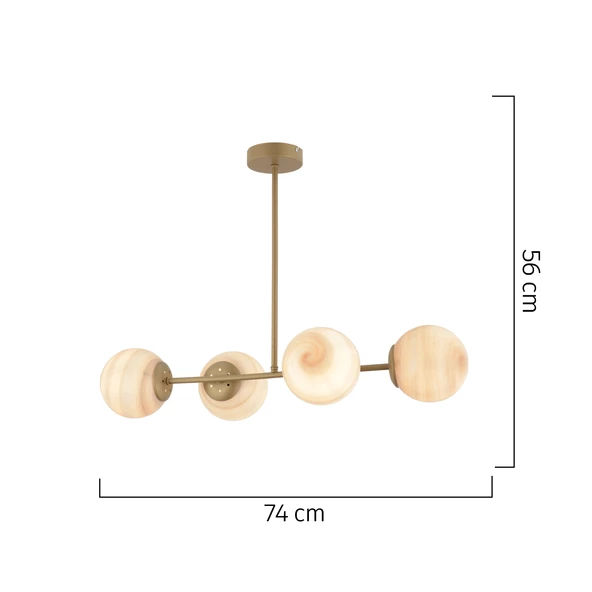 Apliqa ERDA 4LÜ ESKİTME AVİZE Modern Mutfak Yemek Masası Üstü Yatak odası Salon Avize - Resim 6