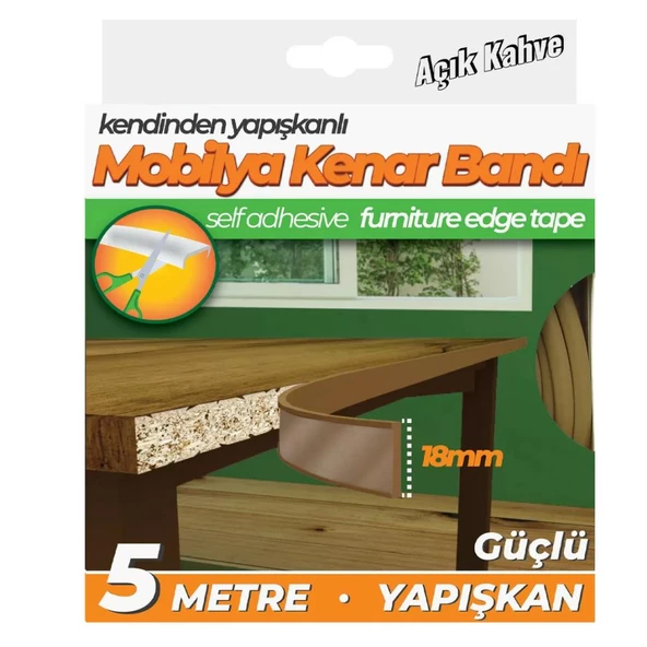 Masa Sehpa Kenar Koruma Bandı Açık Kahve 18mmX5mt