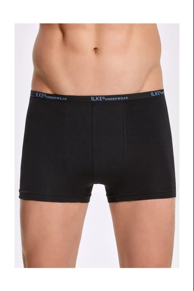 İlke Erkek Modal İnce Bel Lastikli Boxer 1603 - 3 Adet  Siyah 2XL
