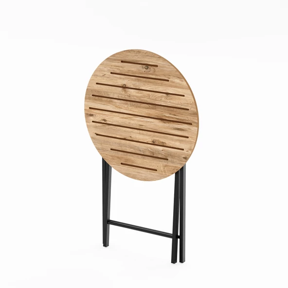 Eportatif Bahçe Masası Katlanır Bistro Masa Yuvarlak Çam 1487 - 3