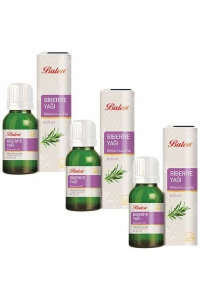 3 Kutu Biberiye Yağı 20 ml Içilebilir Doğal Bitkisel Uçucu Yağ Biberiye Yağ - 3