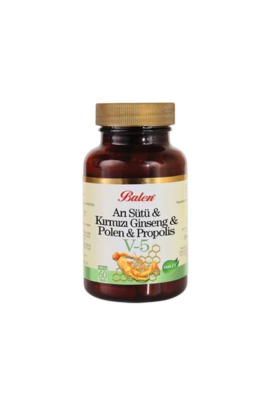 (V5) Arı Sütü& Ginseng& Polen& Propolis Tablet 1015 Mg* 60