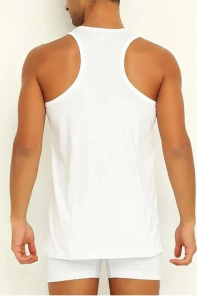 Yıldız Erkek Modal Likralı Spor Atlet 77/79 - 6 Adet  Beyaz 2XL ürün görseli