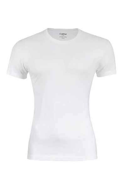 Yıldız Erkek Sıfır Yaka Lycralı T-shirt Fanila 1 Adet -90  Beyaz M
