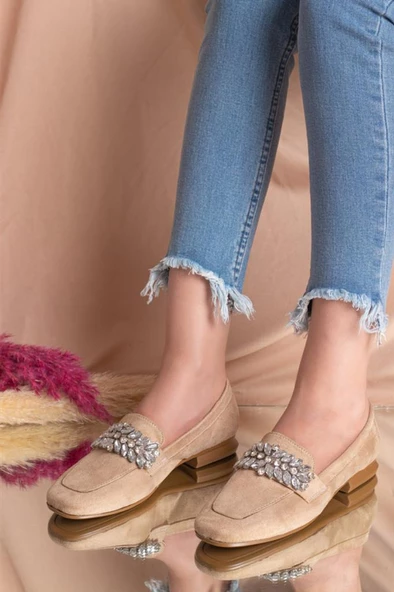 Yükseksoy 7267 Süet Trend Fashion Taşlı Kadın Ayakkabı - 7