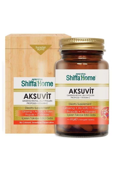 Aksuvit Ginseng Arı Sütü Polen Propolis C Vitamini 80 Tablet 750 mg