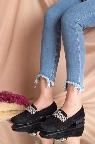 Yükseksoy 7267 Süet Trend Fashion Taşlı Kadın Ayakkabı - 3