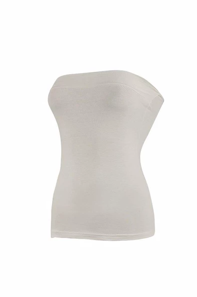 Yıldız Bayan Straplez Atlet Renk Seçenekli  M Ekru - Resim 4