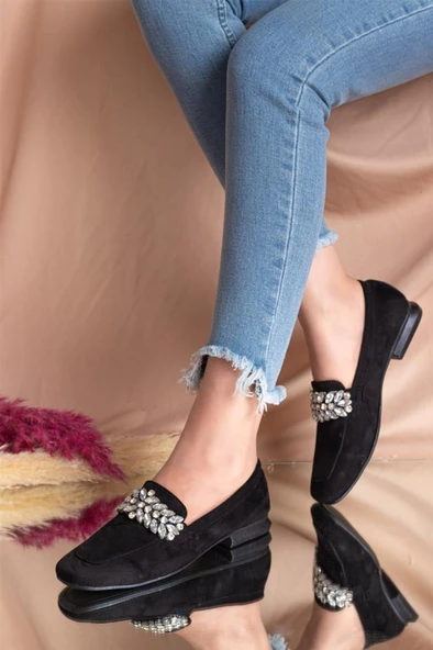 Yükseksoy 7267 Süet Trend Fashion Taşlı Kadın Ayakkabı - 2