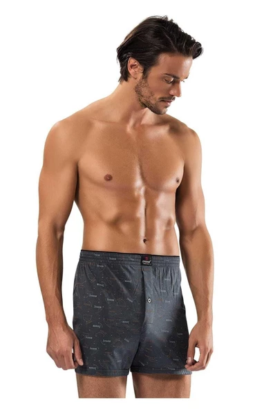 6'Lı Erdem 1400 Erkek Penye Boxer  M Karışık Renk - Resim 7