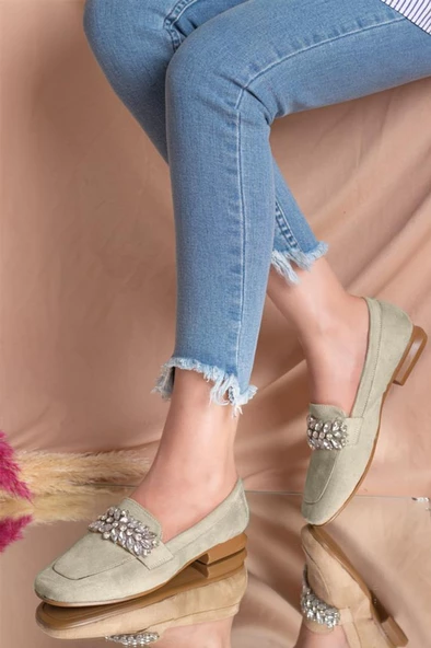 Yükseksoy 7267 Süet Trend Fashion Taşlı Kadın Ayakkabı - 6