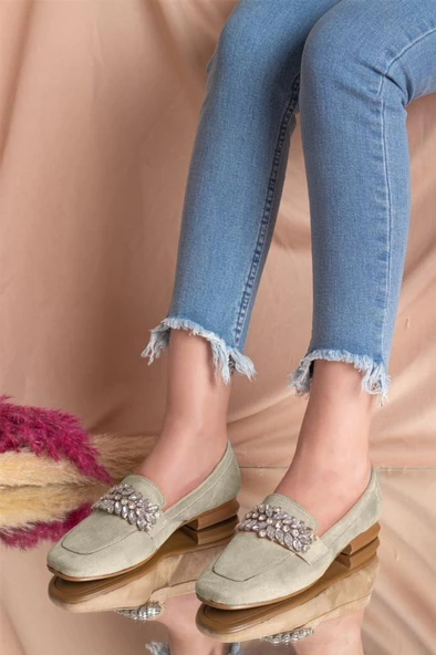 Yükseksoy 7267 Süet Trend Fashion Taşlı Kadın Ayakkabı - 5