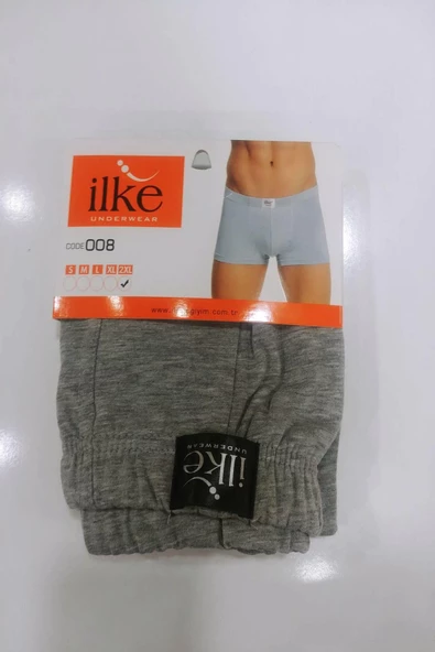İlke Erkek Pamuklu Likralı Boxer 008 - 6 Adet  XL Gri - Resim 5