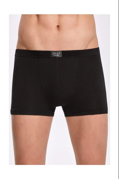 İlke Erkek Pamuklu Likralı Boxer 008 - 6 Adet  Siyah 2XL