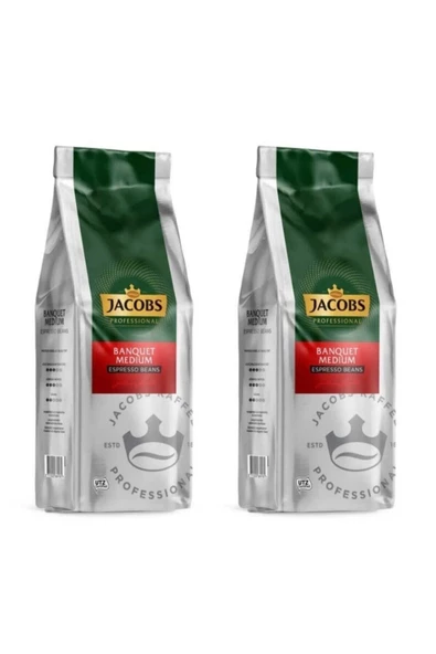 Jacobs Banquet Medium Espresso Çekirdek Kahve 1 kg 2'li