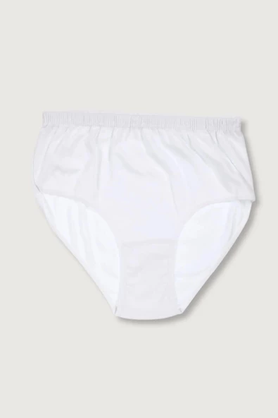 Tutku Kadın Ribana Yüksek Bel Bato Külot 0922 - 12 Adet  Beyaz M - Resim 3