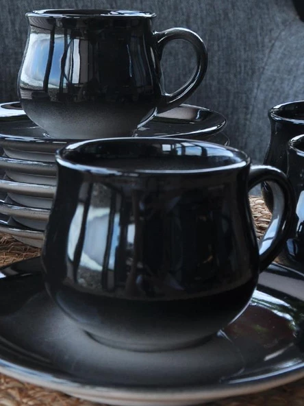 Şirinköy Siyah 2 li Kajve Fincan Takımı 150 ml