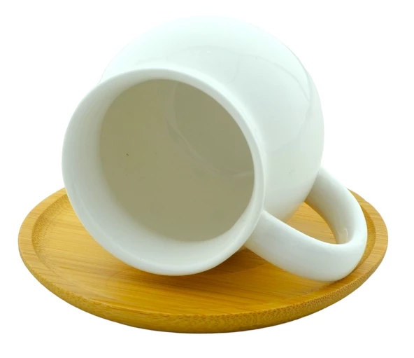 Mien 6 Kişilik 12 Parça Bambu Tabaklı Fincan Seti - 4