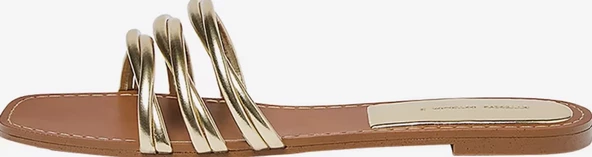 Pull & Bear Kadın Altın Bantlı Düz Sandalet - 3