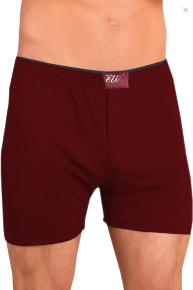 3'Lü Tutku Elit Havlu Bel 1101 Düğmeli Erkek Boxer  Bordo 2XL
