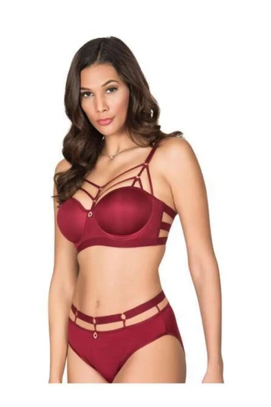 Le Jardin Kadın Balenli Desteksiz Sütyen Külot Takımı 5045 - 1 Adet  Bordo 80B ürün görseli 1