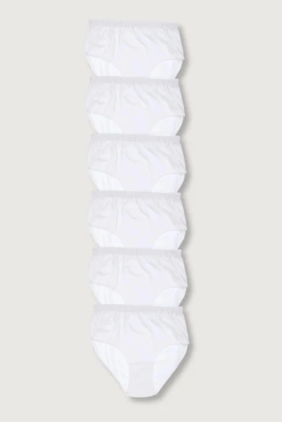 Tutku Kadın Ribana Yüksek Bel Bato Külot 0922 - 12 Adet  Beyaz M - Resim 2