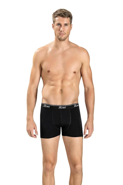 Jiber Erkek Pamuklu Likralı Boxer 156 - 6 Adet   XL Siyah