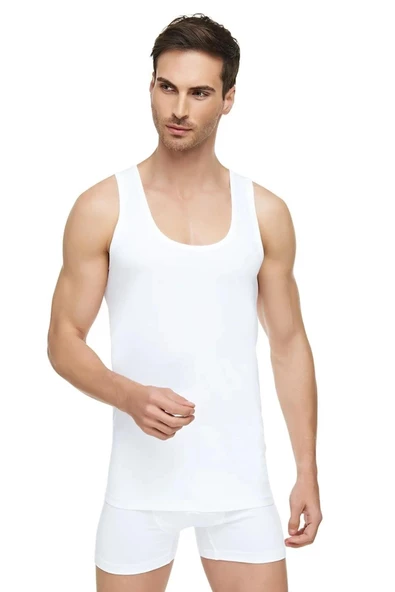 Tutku Elit Erkek Penye Askılı Atlet 1001 - 12 Adet  Beyaz 2XL