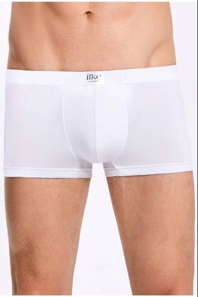 İlke Erkek Pamuklu Likralı Boxer 008 - 6 Adet  Beyaz XL
