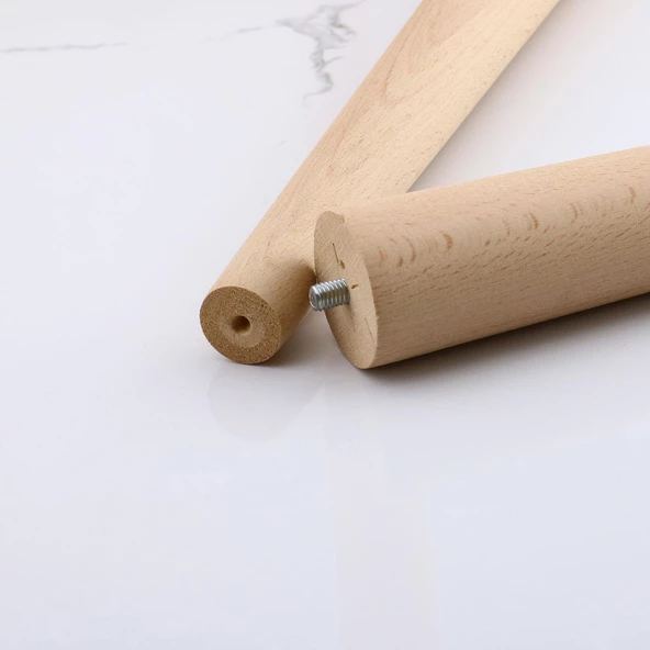 4'lü Ahşap Sehpa Ayak Takımı 40 cm Zigon Puf Tabure Ayağı Masa Ayakları Açılı Bağlantı Aparatı Dahil - 7