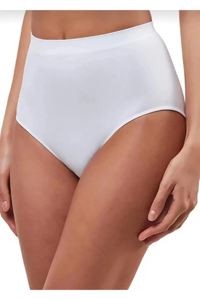 Yıldız Kadın Modal Yüksek Bel Silikonlu Likralı Toparlayıcı Külot 4200 - 6 Adet  Beyaz L