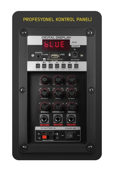 Powerway Şarjlı Çift Mikrofonlu Hoparlör Karaoke Sistemi Taşınabilir Amfi MT90 Bluetooth Hoparlör - 2