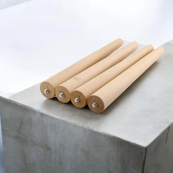 4'lü Ahşap Sehpa Ayak Takımı 40 cm Zigon Puf Tabure Ayağı Masa Ayakları Açılı Bağlantı Aparatı Dahil - 8